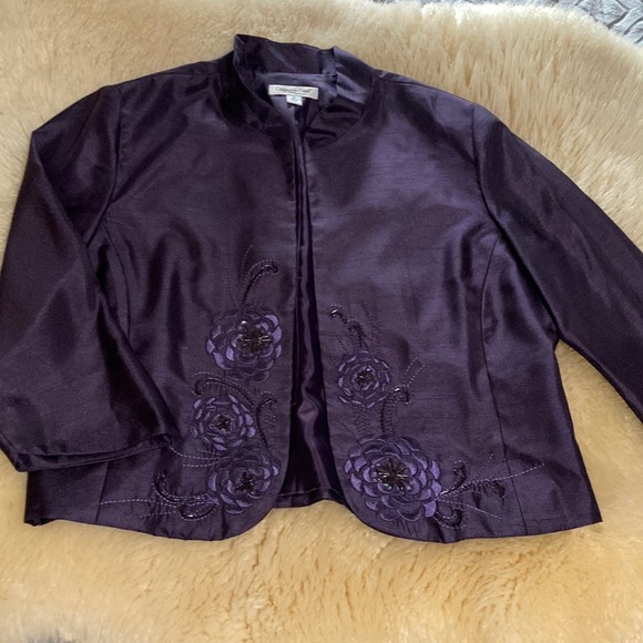 Coldwater Creek Purple Embroidered Blazer - Picture 1 of 10